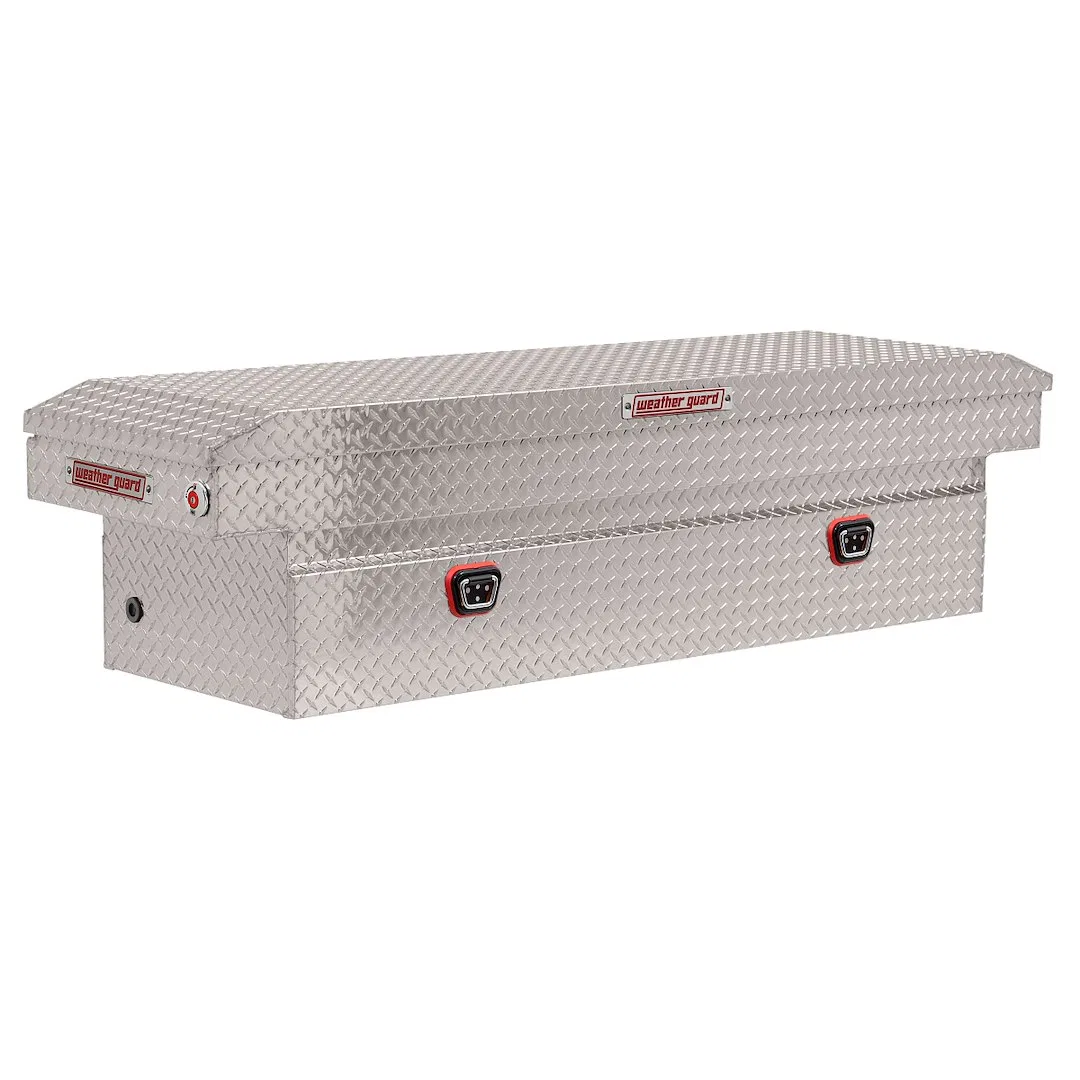 127-0-04 – WEATHERGUARD Tool Box, Crossover Single Lid Powder Coated Clear Aluminum 20 Inch Length x 72 Inch Width x ...